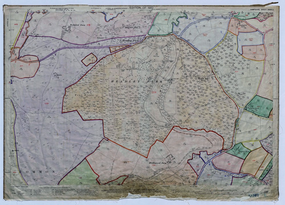 1910 Finance Act Map showing Headley Park and part of Broxhead Common