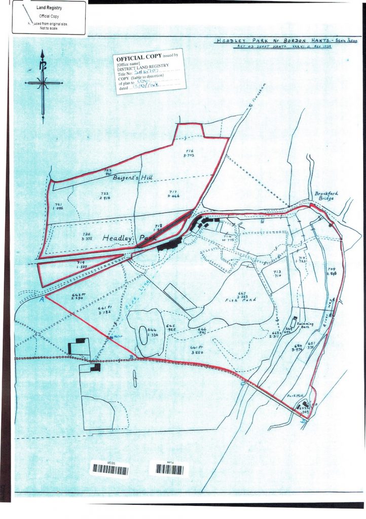 1948 Headley Park official title plan