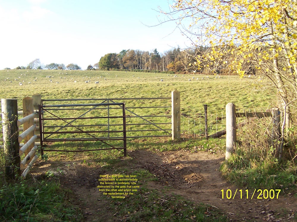 the bw gate half open. note position of the new field gate compared with previous gate posts to which the rails have now been attached