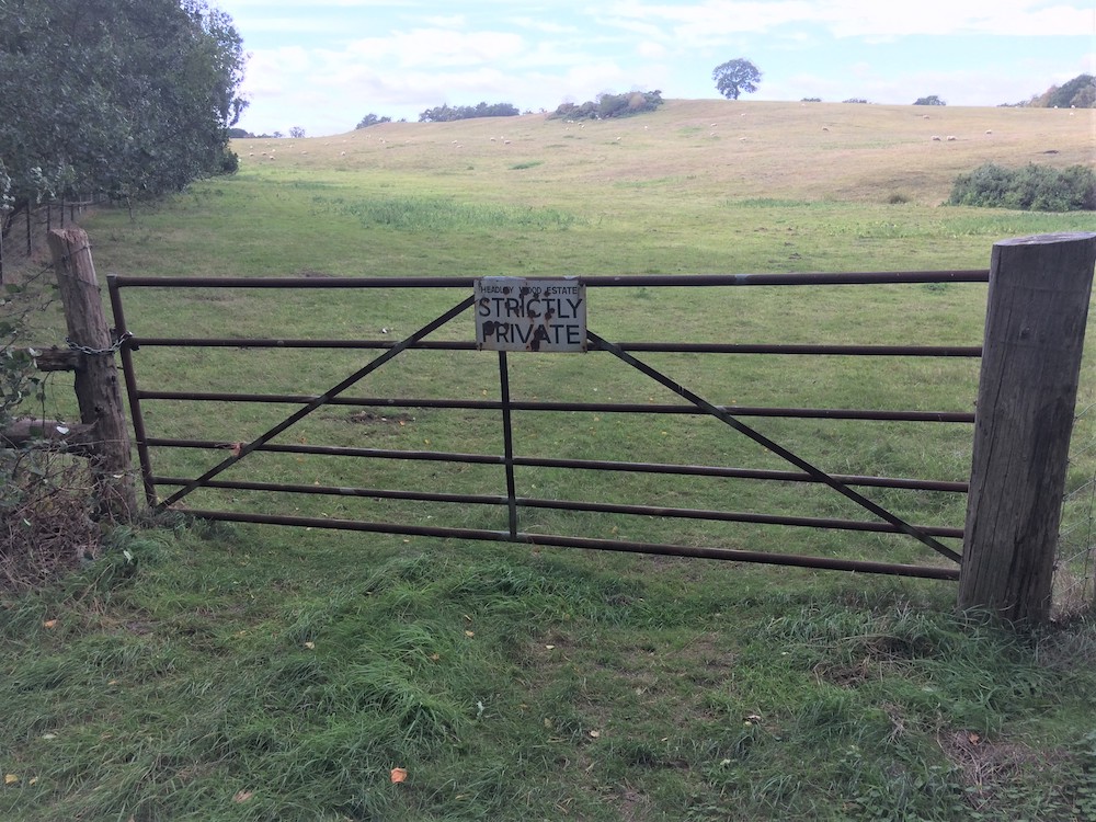 2018 Strictly Private gate on Broxhead Common with the 80 acres beyond