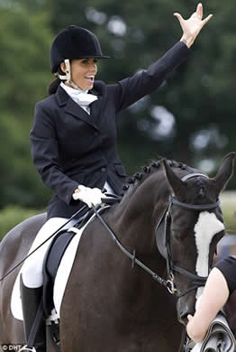 Katie Price on one of her dressage horses