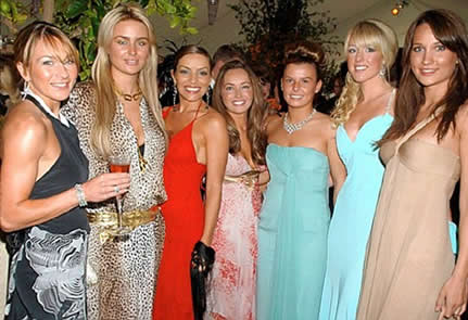 Louise Bonsall with other WAGs