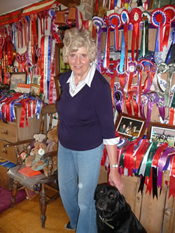 Marlene with some of the cups trophies