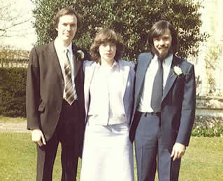 Roland Clarke with brother Andrewjohn & sister Marylnn on wedding day