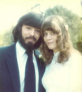 Roland Clarke  & wife Joanna on wedding day