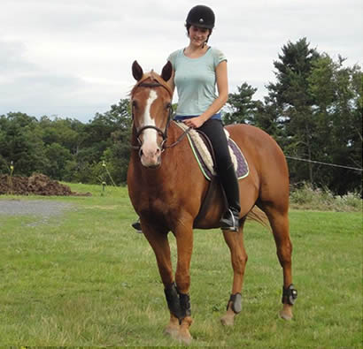 Russo's student Claudia Waldvogel training on The Dubliner. Photo by Hilary Hawke