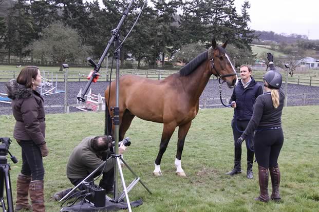 Matthew Seed as he captures Trevor Breen and Adventure de Kanaan in preparation for the launch of the 2015 Equestrian.com Hickstead Derby Meeting.