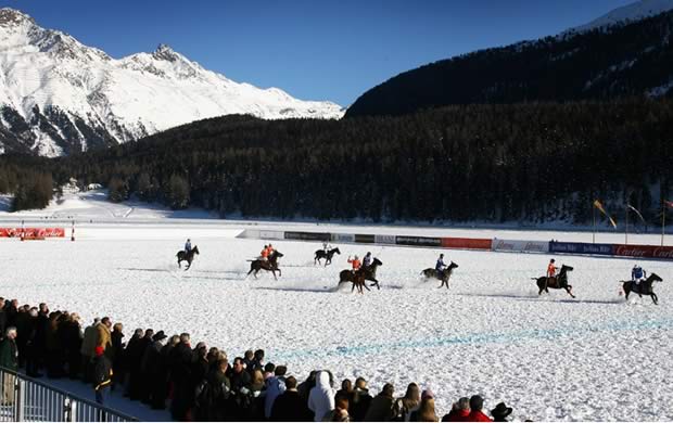 The champagne is on ice. It's time for snow polo