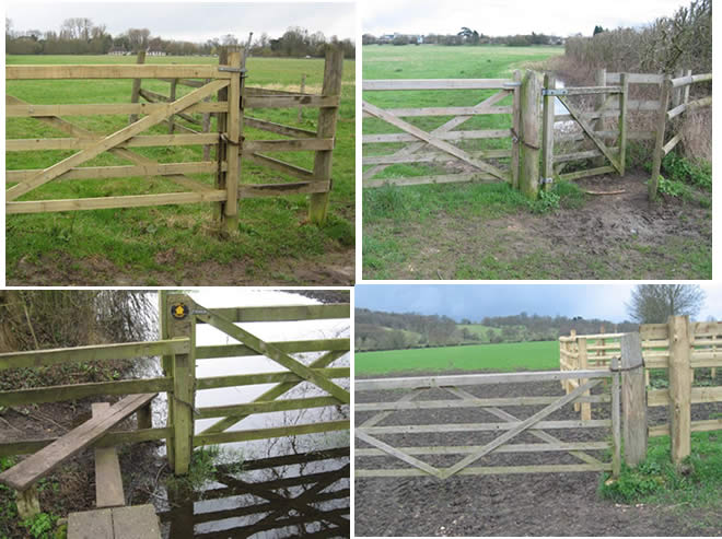 several illegally locked gates on the Common preventing riders from riding on the Common.